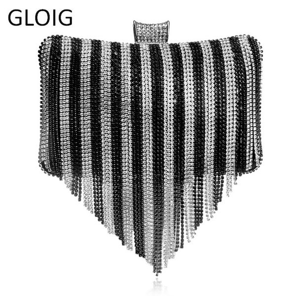 

gloig tassel women rhinestones evening bags diamonds small wedding handbags mixed color crystal clutch shoulder chain purse bag