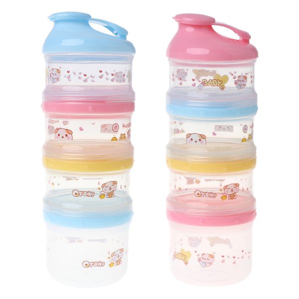 

baby milk powder container portable formula food storage cartoon 4 layers makeup