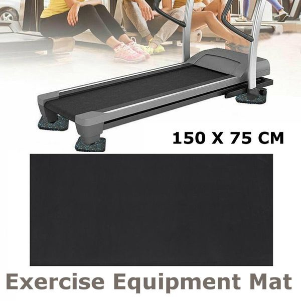 

150x75cm exercise mat gym fitness equipment for treadmill bike protect floor mat running machine absorbing pad black