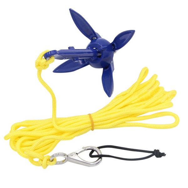 

foldable anchor 4 tines aluminum compact anchor buoy kit bag marine rope for canoes kayaks sailboats #2h21
