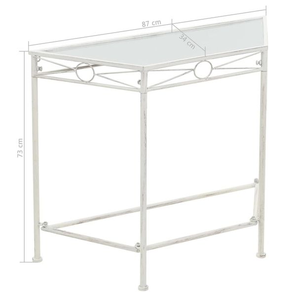

side table vintage style metal 87x34x73 cm white dining room furniture