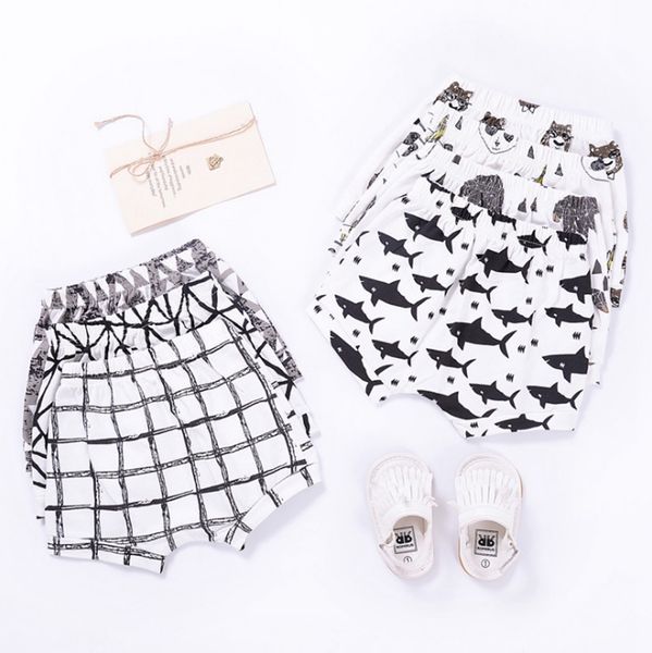 

ins kids pants 100% cotton baby shorts printed children haren pants boy sports casual pants girls summer kids clothing 17 colors dhw2465, Black