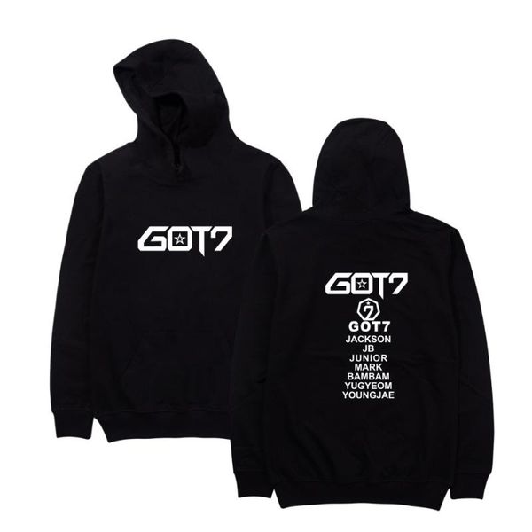 

got7 hoodie king pigalle celebrity style hoodie fashion fall and winter clothes men and women couples fleece couples coat, Black