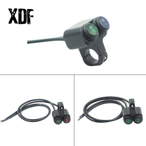 

motorcycle control switches 7/8'' 22mm handlebar mount for high/low beam fog spot light headlight on/off buttons with led