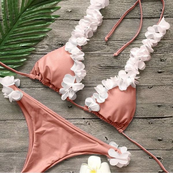 

купальник бикини с цветком, White;black