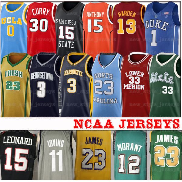 

ncaa lebron durant 12 ja 23 ncaa williamson zion michael morant doncic iverson curry butler harden college basketball jerseys, Black