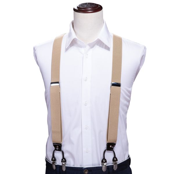 

hi-tie adjustable elasticated suspender straps y shape clip-on men's suspenders 6 clip pants braces forwomen belt straps bh-1004, Silver