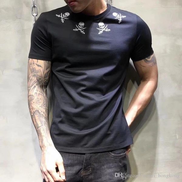 

2019 men women designer t shirt pirates cotton fashion classic graffiti print men women brand hip hop trend european version tee us size, White;black