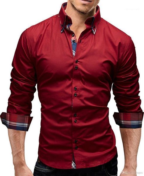 

sleeve boy autumn luxury men shirts fashion designer panelled mens clothing casual slim long, White;black