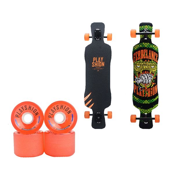 

high elastic four - skate wheel board downhill professional long plate 70 * 51mm flat-plate skateboard longboard