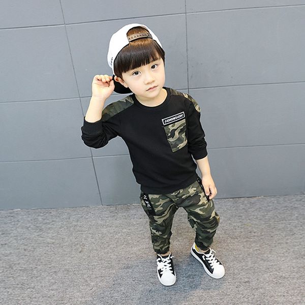 

мальчики одежда весна осень камуфляж наборы дети дети камуфляж набор мальчик спорт из двух частей 4-12 лет униформа костюм малыша, White