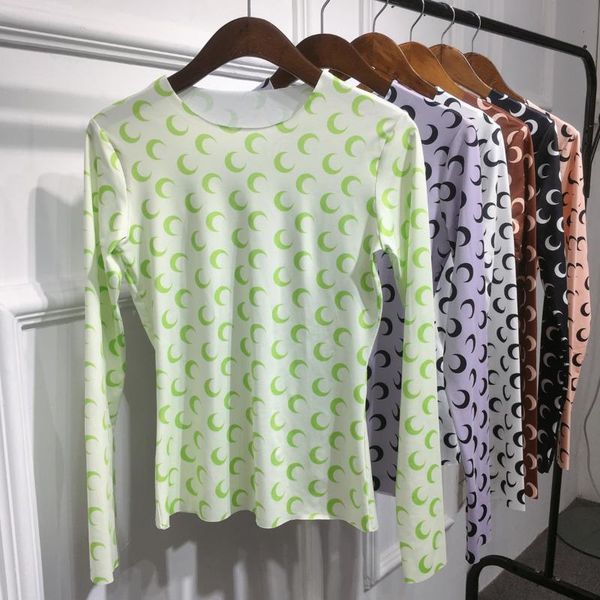 

marine serre bottoming shirt women 1:1 лучшее качество 6 цвет горячее надувательство half moon колготки футболки тройники marine serre t-shi, White;black