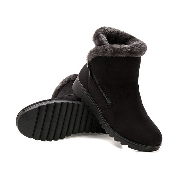 

classic snow boots women winter shoes zip warm shoes for cold winter women ankle boots female non-slip yx1994, Black