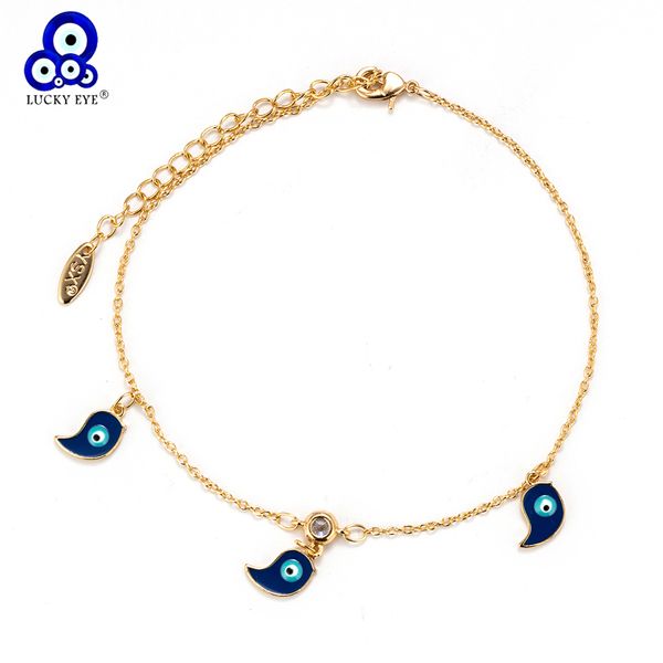 

lucky eye anklets evil eye water drop charms anklets barefoot crochet sandals foot jewelry bracelets for women leg chain ey6100, Red;blue