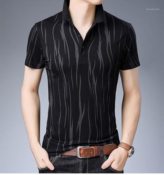 

striped print mens casual shirts fashion summer loose buttons mens shirts casual short sleeve males clothing, White;black