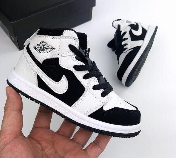

luxury designer kids 1s space jam bred concord gym red off basketball shoes 2019 children boy girls youth midnight navy sneakers toddlers, Black