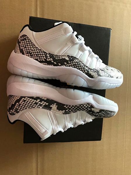 

with box 2019 mens basketball shoes 11s gray white snake skin gym sneakers for men shoe low trainers size us7-us13