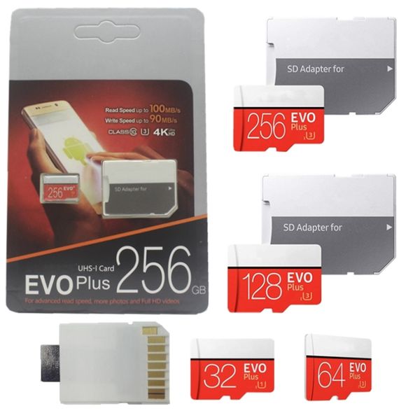 

2021 the lastest product 128gb 64gb 32gb evo plus micro sd tf card 256gb uhs-i class10 dhl 45pcs