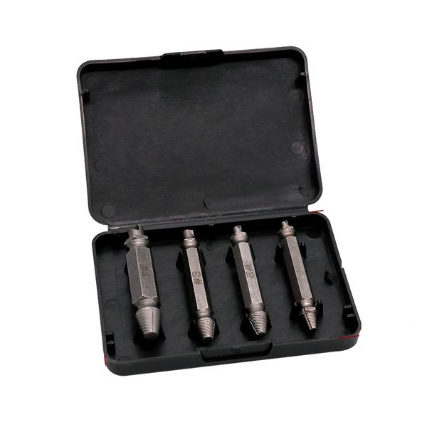 

4pcs/set damaged screw extractor drill bits guide set broken speed out easy out bolt stud stripped screw remover tool
