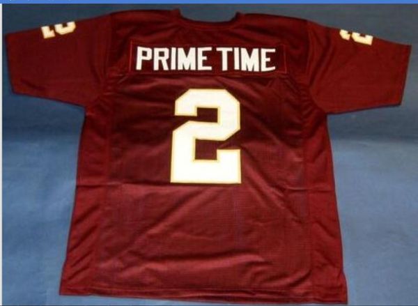 

custom men youth women vintage seminoles florida state #2 deion sanders football jersey size s-5xl or custom any name or number jersey, Black