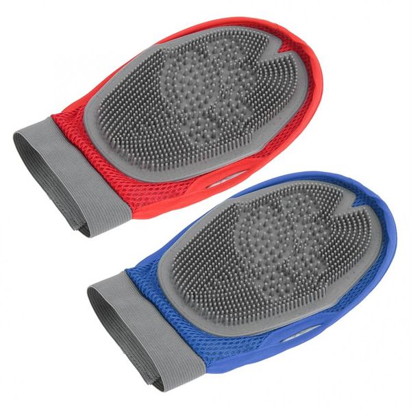 

pet bathing gloves with rubber massage needle dog cat grooming brush massage animal dog pet hair glove for dog grooming