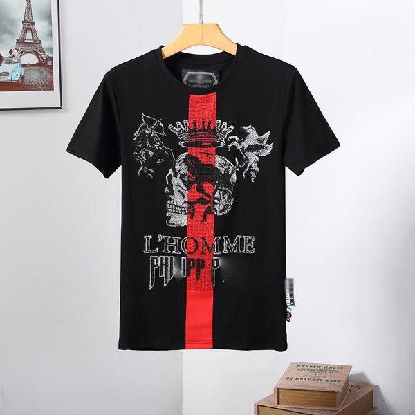 

spring's floral skull t-shirt with round neck. physical strength. cotton blend, size m-3xl tee hoodies yy18, Black;brown