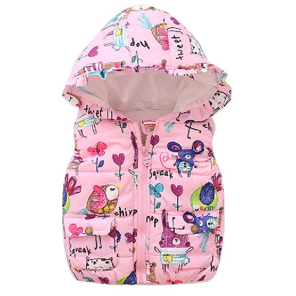 

spring and autumn girls hooded vest baby children's jacket girls down vest children's wear girl clothes clothing, Blue