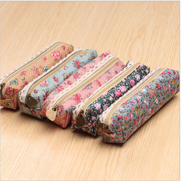 

высокое качество мини ретро цветок цветочные кружева пенал карандаш сумка школьные принадлежности косметический макияж сумка молния сумка ко