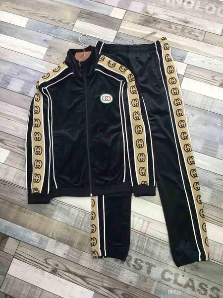 

Men luxury track uit ma erati portwear pring autumn long leeve ca ual jacket with ca ual jogger pant homme weat uit, Gray