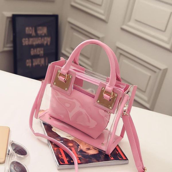 

women bag clear pvc jelly small tote messenger crossbody shoulder bags female handbags party 2020 new