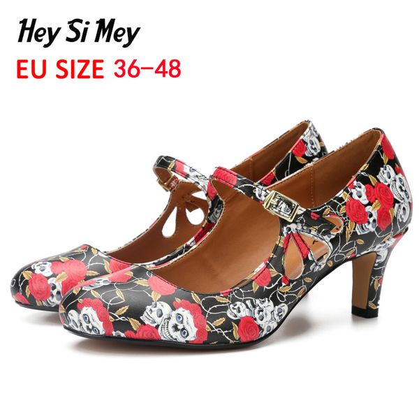 

ladies 2019 sandalias femeninas high heels rounded sandals thin heel high heels female fashion shoes female sandals size 36-48, Black