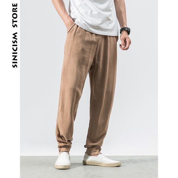 

sinicism store plus size cotton linen harem pants mens jogger pants 2019 male casual summer track sweatpants trousers 5xl, Black