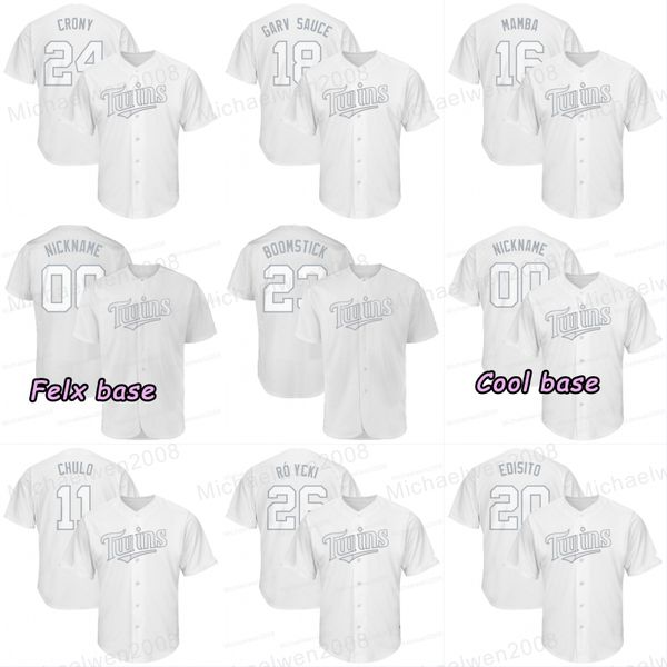 

Minnesota 2019 Players Weekend Twins 11 Jorge Polanco CHULO Eddie Rosario EDISITO C.J. Cron CRONY Nelson Cruz Boomstick Miguel Sano Jersey