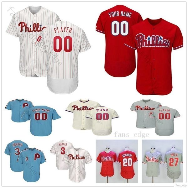 

Custom Philadelphia 4 Scott Kingery 32 Steve Carlton Tug McGraw 2 Jean Segura 10 J.T. Realmuto Phillies Man Woman Kids Youth Baseball Jersey