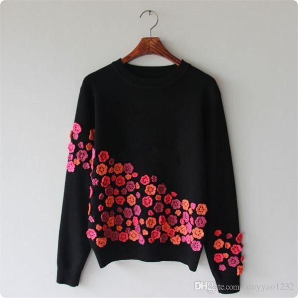 

117 2019 весна бренд же стиль свитер с длинным термоусадочная этикетка белый черный синий печать роскошный свитер панелями пром мода пуловер, White;black