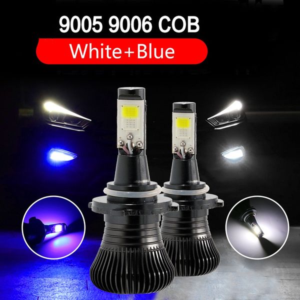 

new dual color super brighter h4 h7 h3 car auto fog driving head led light lamps bulb white yellow /white blue / white ice blue