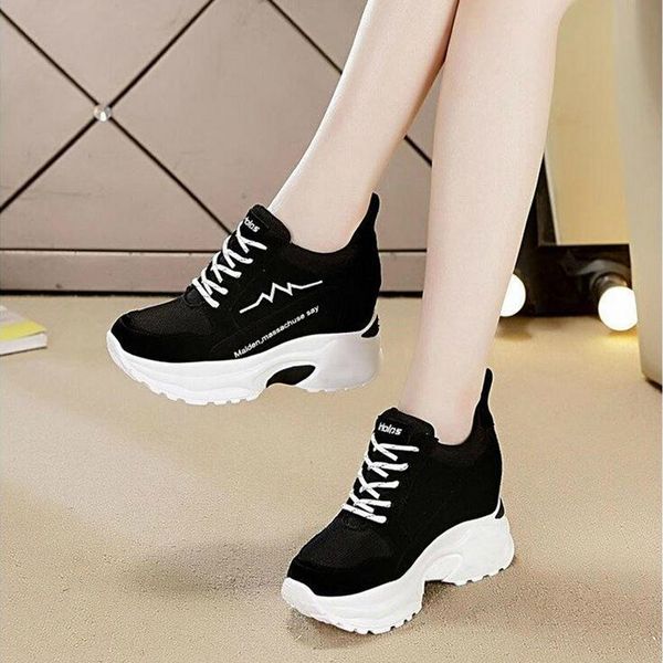 

vulcanize women spring autumn fashion ladies causal woman leather platform shoes female sneakers w04 y200424, Black