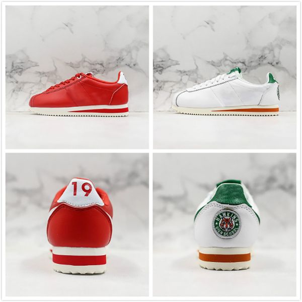

stranger things classic cortez qs st green red white running shoes women mens 3m reflection low outdoor designer sports sneakers size 36-45, White;red
