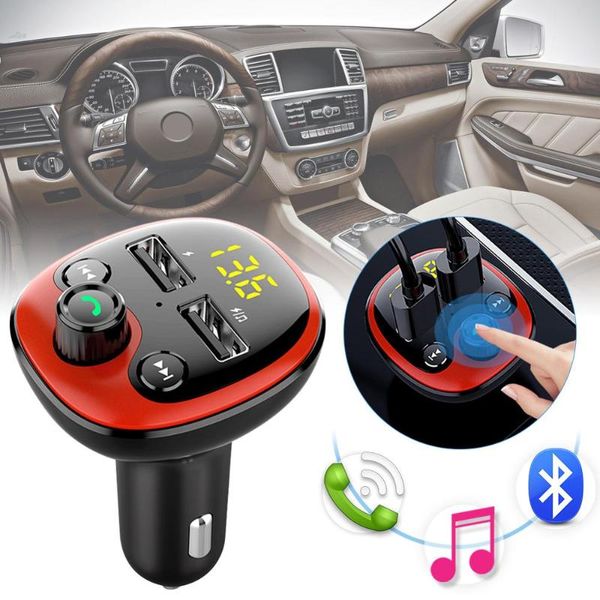 

new bluetooth fm transmitter for car with dual 3.1a usb charging ports hands-car charger radio receiver mp3 player csv