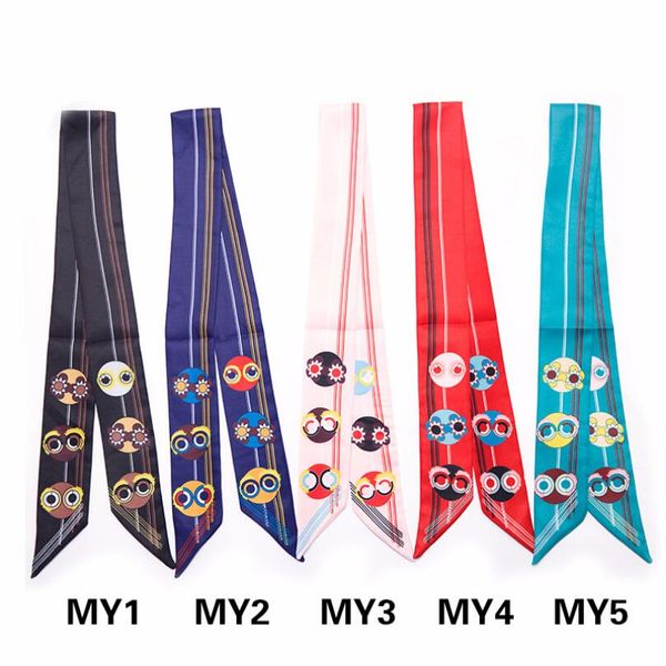 

100 см * 5 см мода женщины twilly маленький лента шарф волос группа мешок связали ручкой шелковые обертывания сумочка ручка ободки галстук, Blue;gray