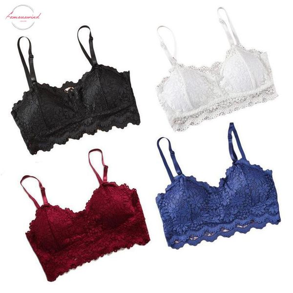 

1pc women v neck vest lace floral harness hollow camisole bra tank crop bandage spaghetti ladies camisole, White