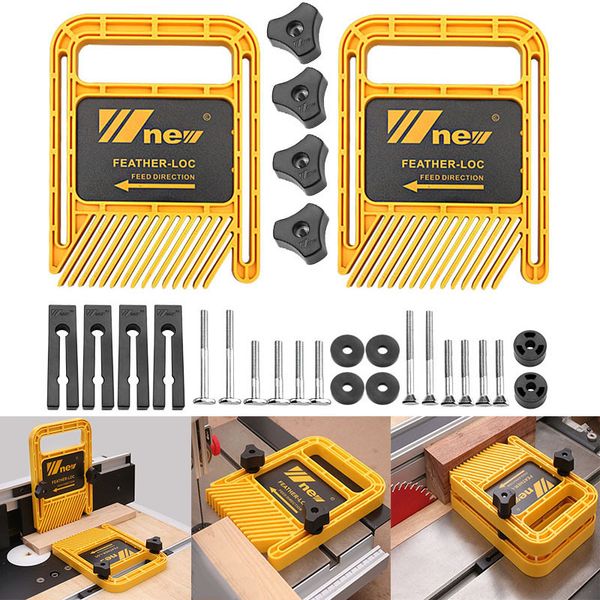 

woodworking double feather loc board set miter gauge slot t track woodwork saw table fence diy safety tools