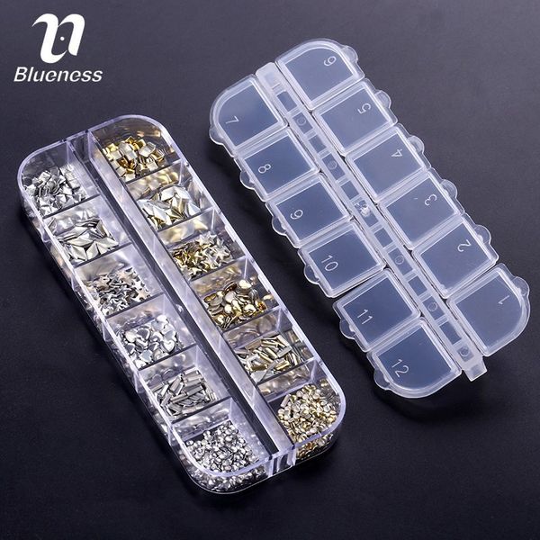 

diy shiny nail art gold silver 3d rhinestones nails manicure glitter studs decorations metal rivet tips nails accessoires zp062, Silver;gold