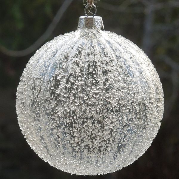 

8pcs/pack diameter=6cm striped glass ball transparent glass globe with chips christmas tree pendant ornament ball