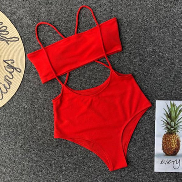 

2020 bikini swimsuit women's swimsuit suspender with solid triangle bikini