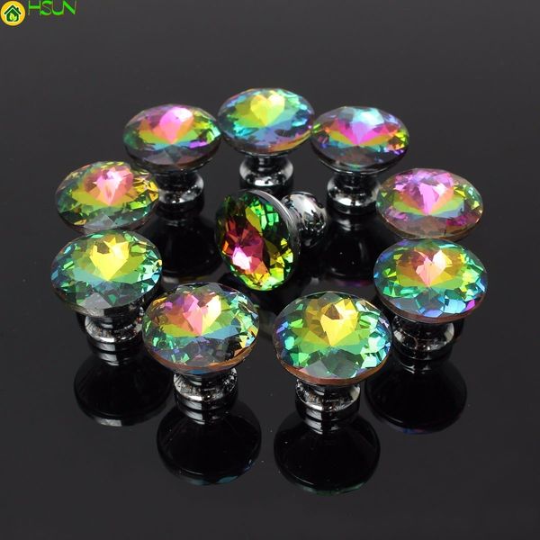 Ful Diamond Shape Cabinet Pulls 30mm Crystal Glass Knobs Cupboard