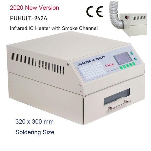 

2020 new version puhui t-962a infrared ic heater t962a deskreflow oven bga smd smt rework sation t 962a reflow wave oven