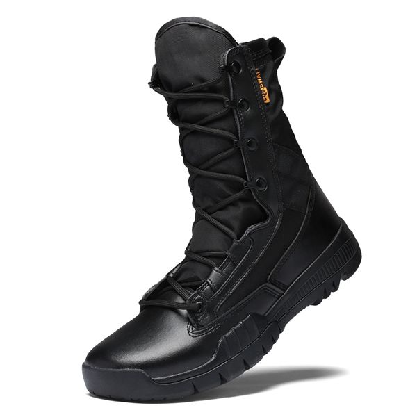 

aidema men winter shoes high band combat boots, Black