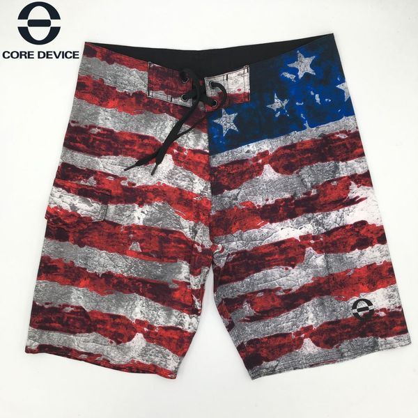 

new summer flag printed stretch men's board shorts surfing men breathable sport swimming shorts beach, White;black