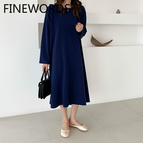 

finewords 2020 весна o шеи длинным рукавом синий платье повседневный сыпучие платье streetwear назад плед корейский стиль длинные урожай, Black;gray